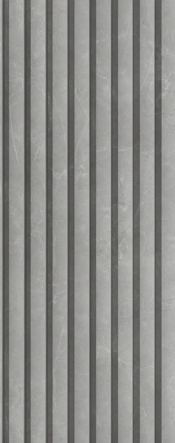 3D Fluted Panel 23033-1 Marble Light Grey colour texture