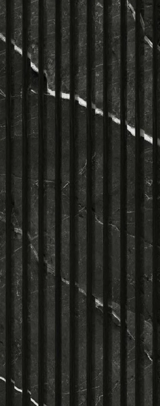 3D Fluted Panel 23047-8 Marble Black colour texture