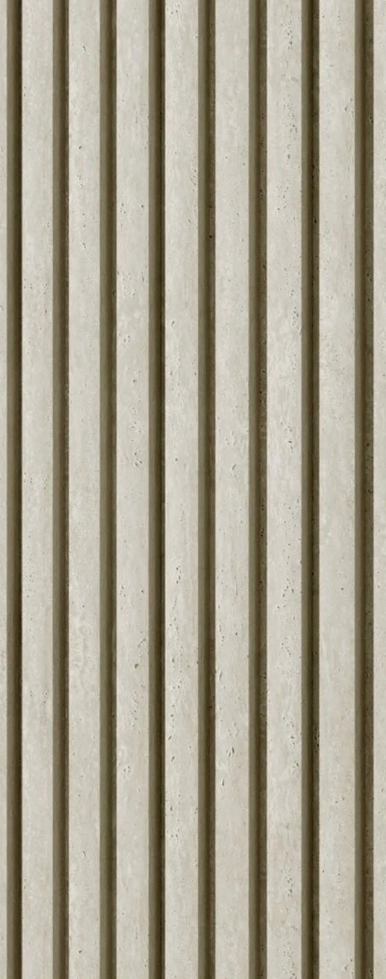 3D Fluted Panel 23137-6 Travertine Ivory colour texture