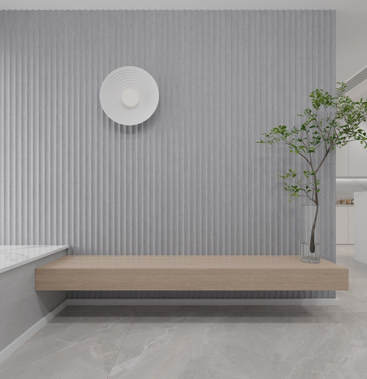 3D Fluted Panel application example