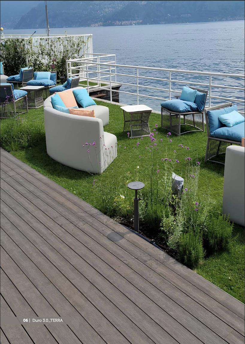 Lakeside lounge decking application in DURO 3.0 Terra colour